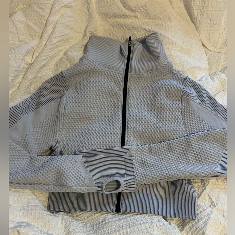Light blue zip up athletic jacket!!